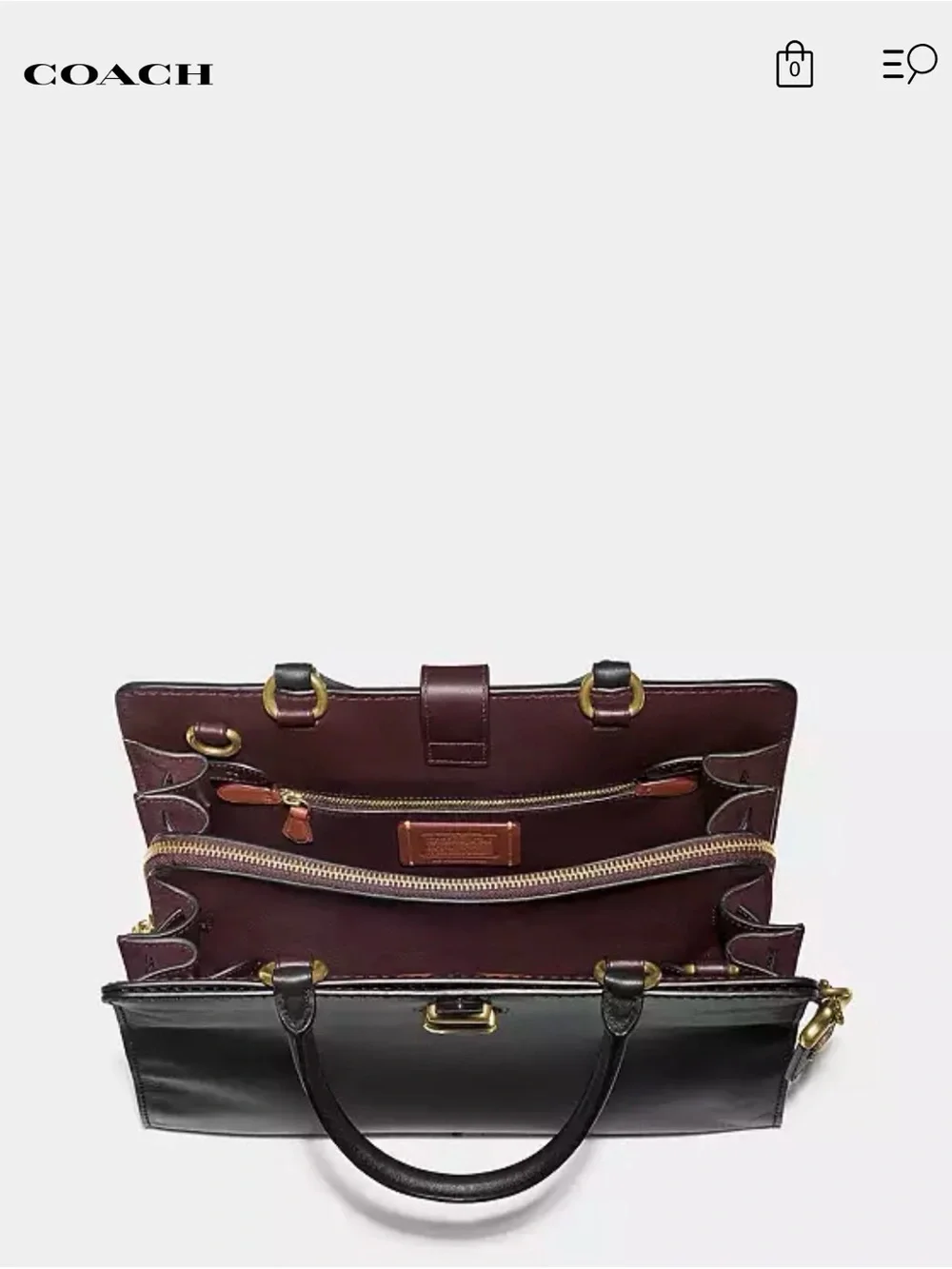 Coach Black Leather Satchel with Gold Hardware and Shoulder Strap